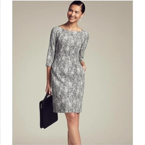 MM LaFleur Etsuko Sheath Dress Crackle Print Office Career - Picture 1 of 10
